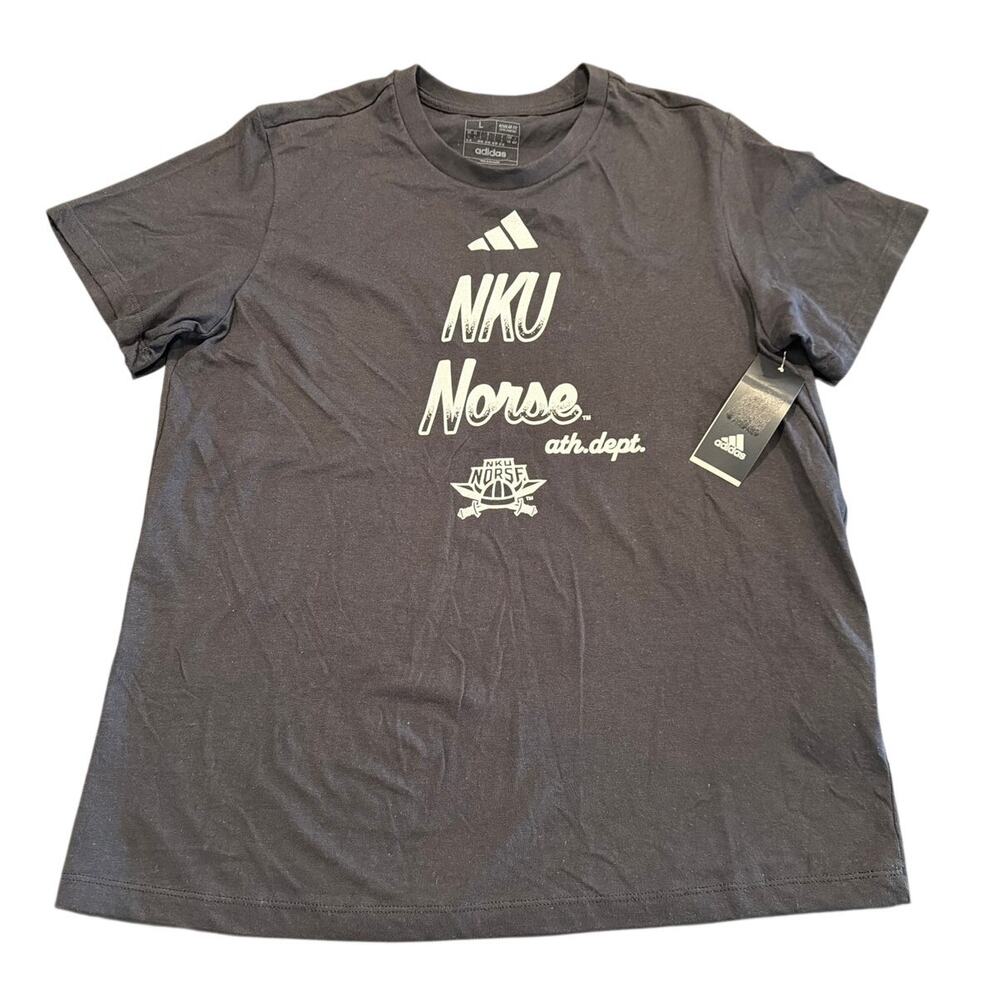 NWT adidas NKU Norse Fresh Short Sleeve T-Shirt, Women’s Large, Black